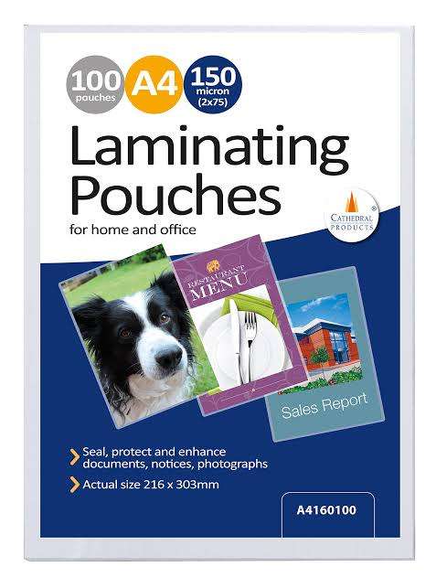 Laminating pouches 100 pack A4