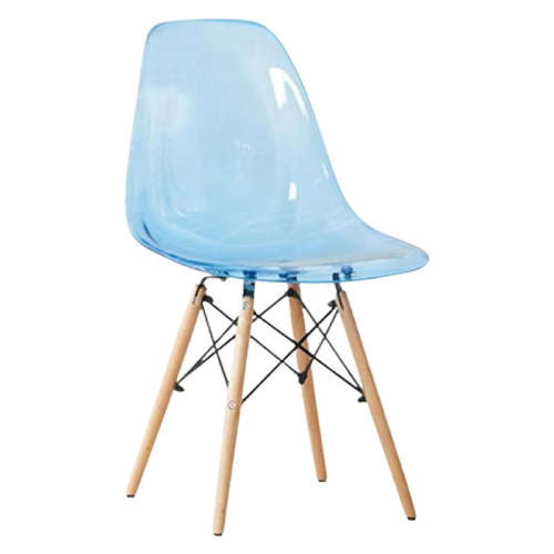 Transparent Acrylic Modern Dining Chairs - Blue