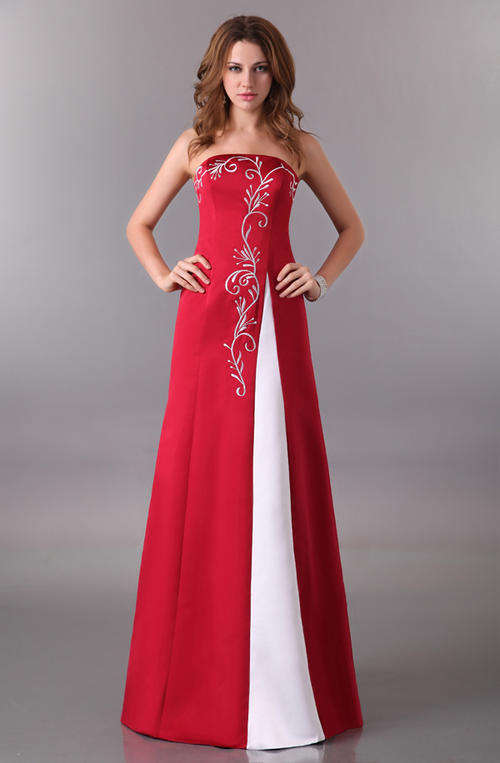 Red white satin lace up back off shoulder dress READY MADE SIZES !!!