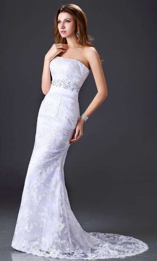 WHITE LACE off shoulder lace up back Wedding party dress SEXY !!!