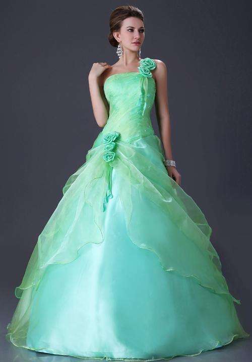 AFFORDABLE collection Green one shoulder lace up back party Matric dress !!!