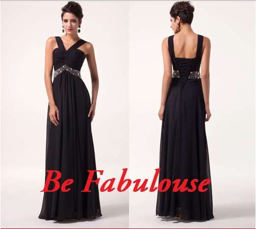 Stunning Black chiffon evening cocktale dress !!!