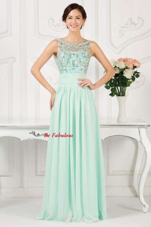NEW IN Mint green V back chiffon evening cocktale dress !!!