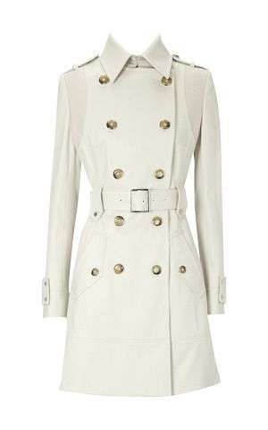 Karen Millen design white millitary trench coat size S M L FREE SHIPPING