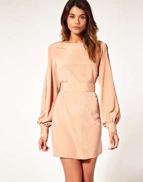 Black ASOS cut sleeve open back belted UK10 RSA 32 / 8-6