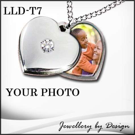 Heart Locket & Chain with Your Photo & Name Engraving, Stainless Steel