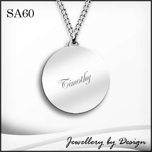 MEN'S CLASSIC ROUND PENDANT + CHAIN + FREE ENGRAVING