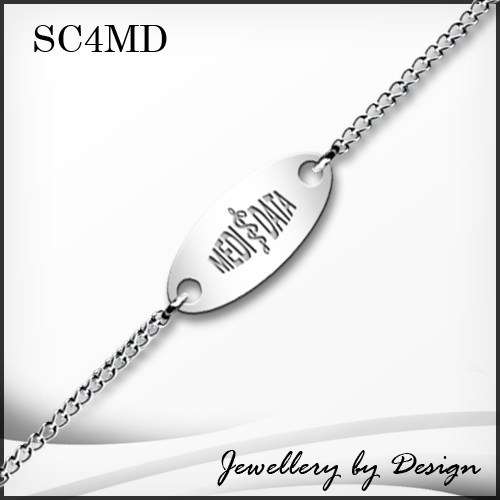 Men's Medi-Data Chain Bracelet + Free Engraving