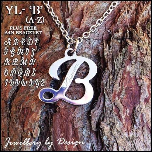 ON SPECIAL! YOUR INITIAL LETTER PENDANT + CHAIN + BRACELET + FREE ENGRAVING