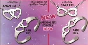 NEW! DOUBLE HEART NECKLACE + MATCHING BANGLE + FREE ENGRAVING