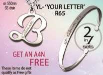 ON SPECIAL! YOUR INITIAL LETTER PENDANT + CHAIN + BRACELET + FREE ENGRAVING