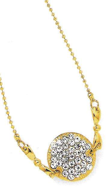 NEW! Gold Necklace - Sim Diamond Pendant - FREE Pouch!