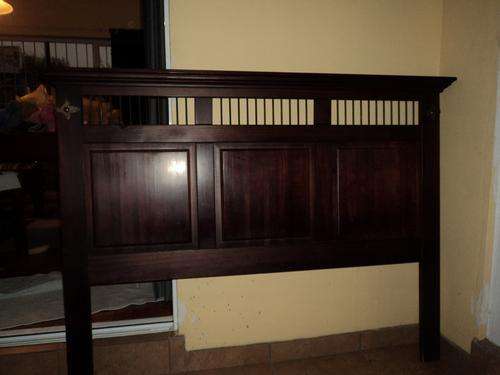 Stained Pine Headboard in Good Condition