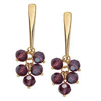 GOLD TONE SWAROVSKI CRYSTAL DANGLING EARRING
