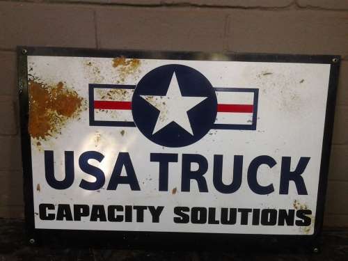 usa truck metal sign