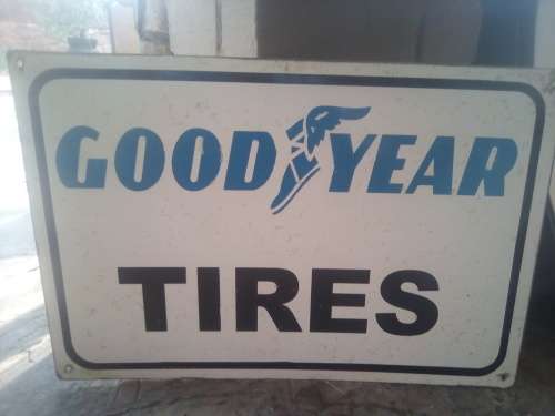 goodyear tires metal sign