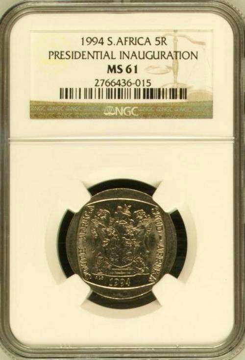 1994 Presidential Inauguration R5 Coin - NGC MS61