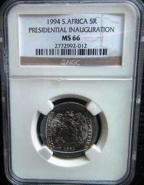 1994 Presidential Inauguration R5 Coin - NGC MS66