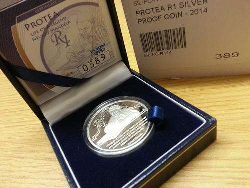 Last 5 x Brand New 2014 Protea - Life of a Legend R1 **PROOF STERLING SILVER - WITH COA**