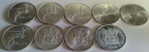 9 x Silver R1 coins UNC and all from SA Mint packs