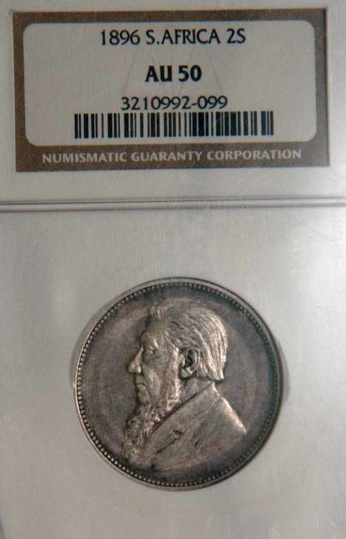 1896 ZAR 2 Shillings NGC AU 50