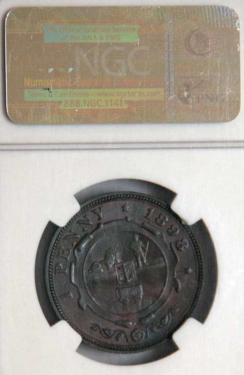 1898 ZAR Penny NGC MS 62 BN