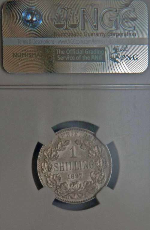 1897 ZAR 1 Shilling NGC AU 58