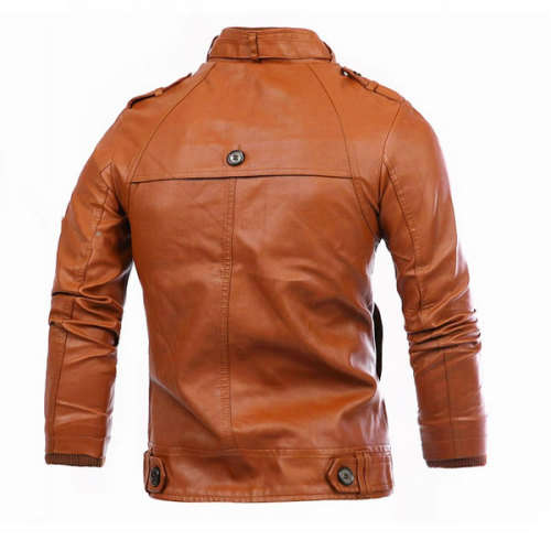 Men's Lovely Brown PU Coat