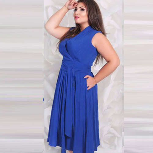 Dress-Blue lovely plus size dress