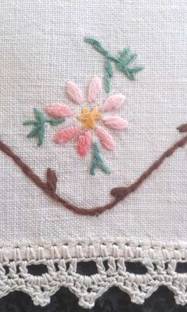 Gorgeous vintage tray cloth crochet edges