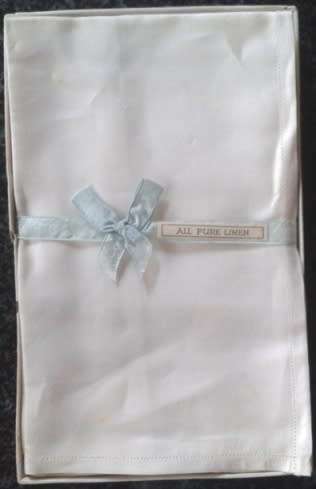 Six boxed vintage Irish linen gents hankies