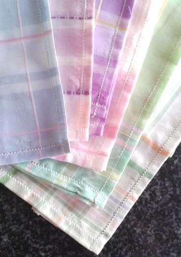 Six gorgeous boxed Grafton checked cotton hankies