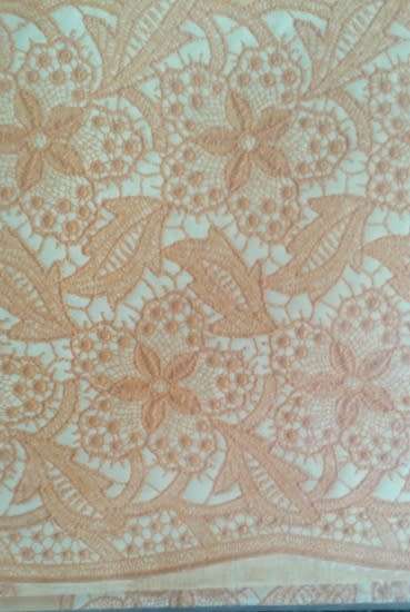 Vintage vinyl tablecloth flannel back mustard colour