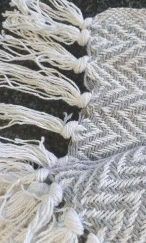 Grey cotton throw / blanket 127cm x 152cm