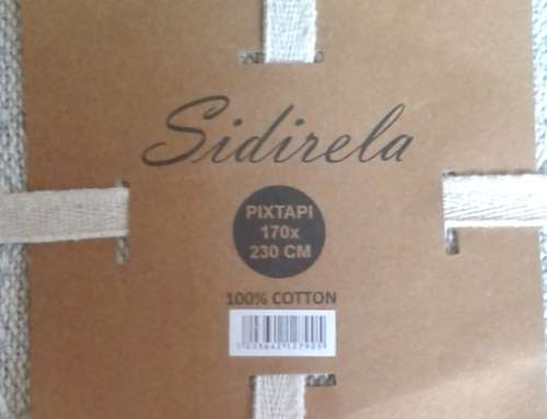 Grey blue cotton throw / blanket 170cm x 230cm