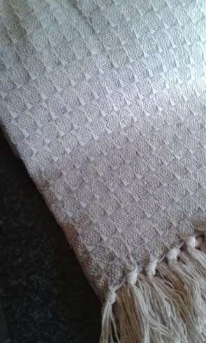 Grey blue cotton throw / blanket 170cm x 230cm