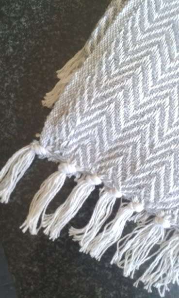 Grey cotton throw / blanket 127cm x 152cm