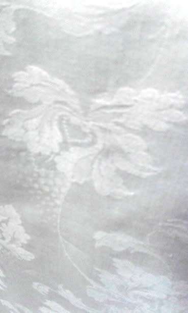 White vintage cotton Damask tablecloth