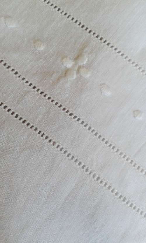 Antique linen bed sheet monogram ED