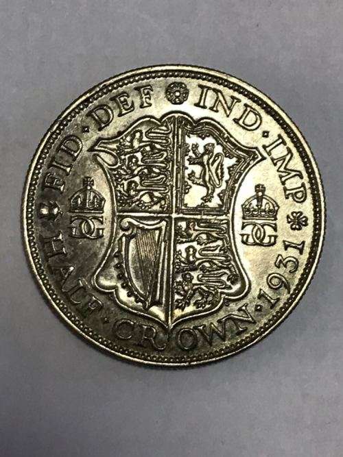 ## 1931 BRITISH HALF CROWN : NOT GRADED : BEAUTIFULL COIN##