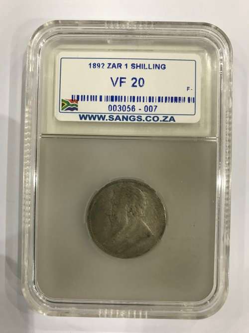 ## 1892 ZAR 1 SHILLING : SANGS GRADED VF20##
