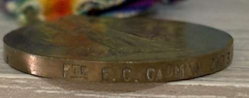 WW1 : VICTORY MEDAL : PTE EC CADMAN (