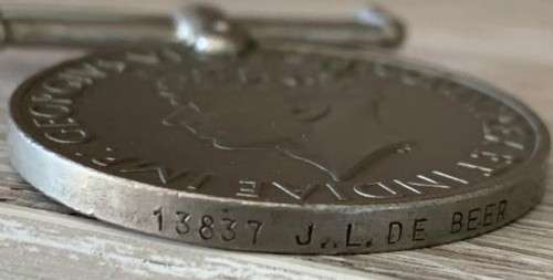 WW11 : JL DE BEER ( 1 MEDAL)