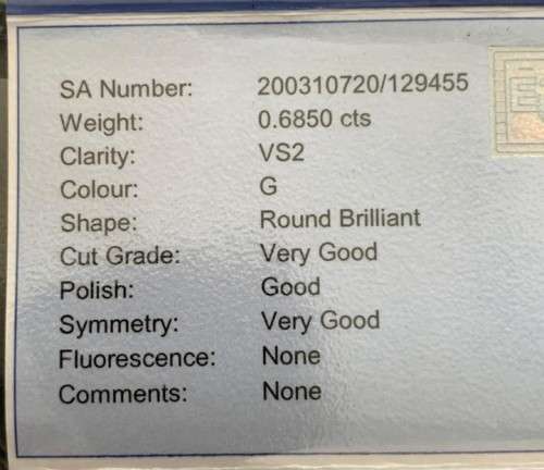 0.68 G VS2 ( ROUND) EGL CERT