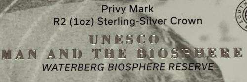2018 R2 1 OZ SILVER  CROWN - Waterberg Biosphere coin