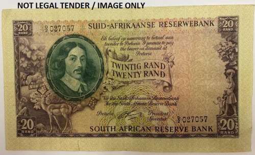 S.A. Twenty Rand Note, Signed Gov. G. Rissik, No: D2/027057, "Condition as per Image".