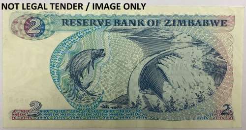 Zimbabwean 2 Dollar Note AB6767052R.