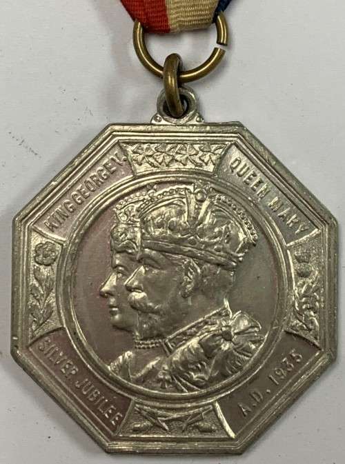 Real Silver Jubilee Medal of King George V and Queen Mary.