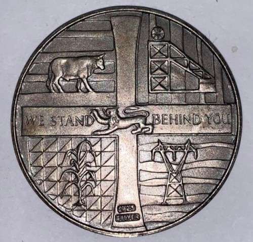 Rhodesian Independence Day 11 November 1965 Solid Silver Medallion.