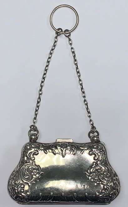 Turn of the Century Stirling Silver (80gr+/-) Mini Finger Handbag.